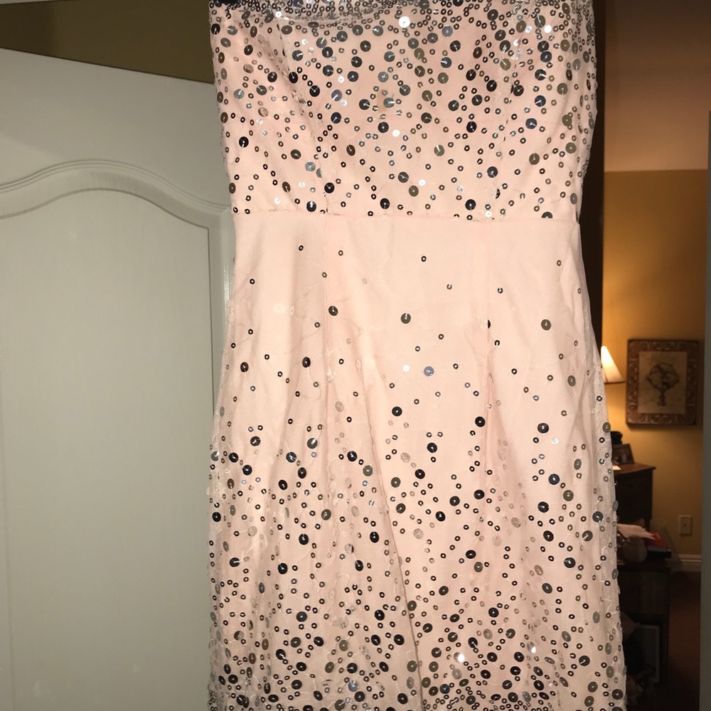 Pink sequin short dress